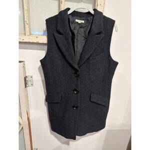 Carson size large charcoal gray wool vest